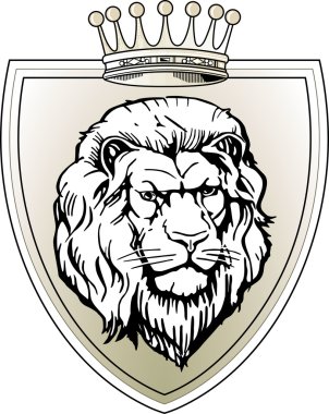Lion shield clipart