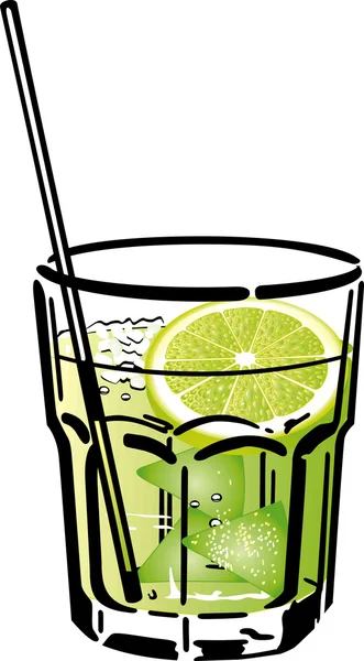 Caipirinha cocktail, — Vettoriale Stock