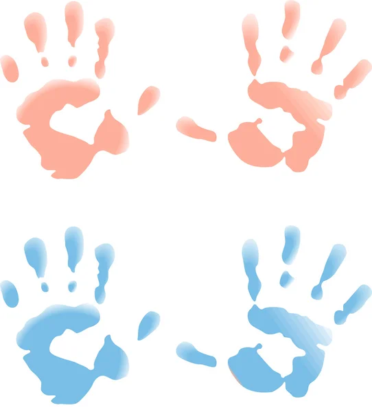 Impressão da mão do bebé — Vetor de Stock