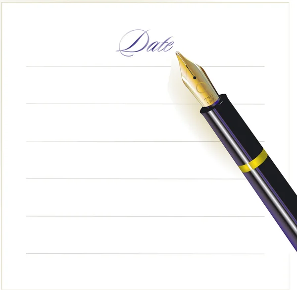 Pen, datum — Stockvector