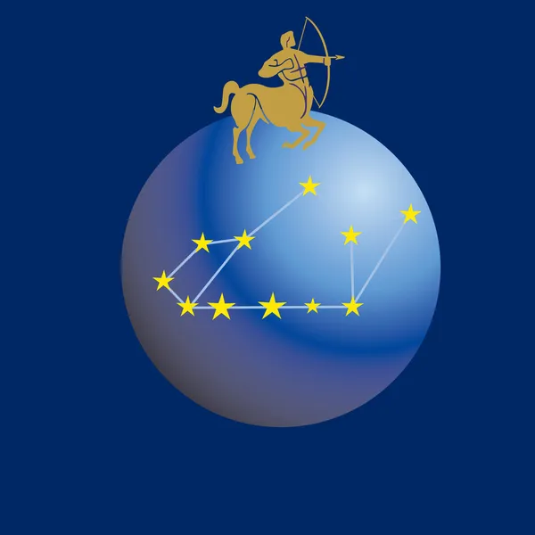 Signos del zodíaco, Sagitario — Vector de stock