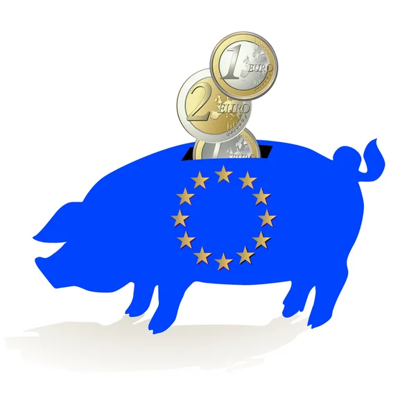 Európai malacka bank — Stock Vector