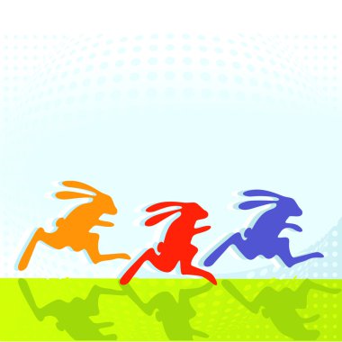 Bunny footrace clipart