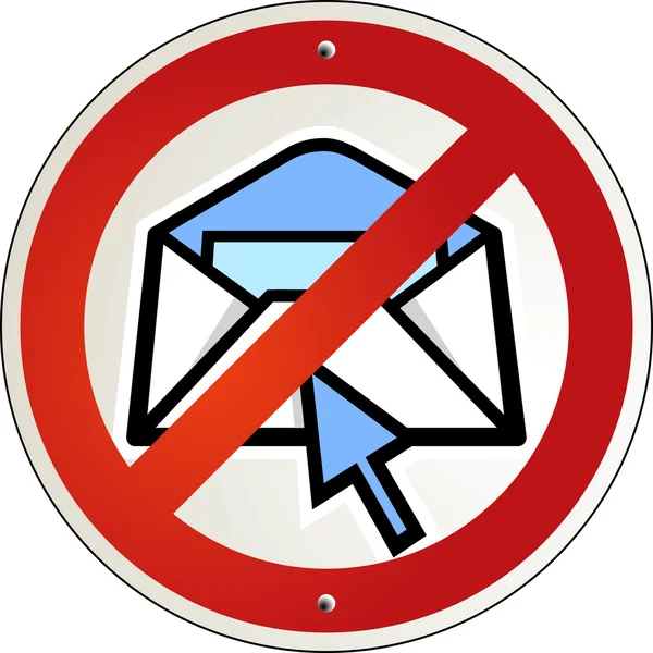 Hiçbir spam e-posta — Stok Vektör