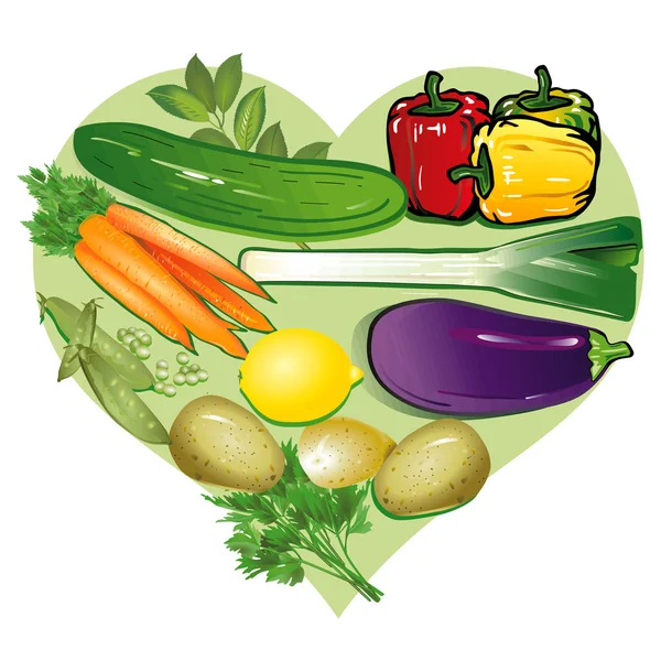 Ik hou van groenten — Stockvector