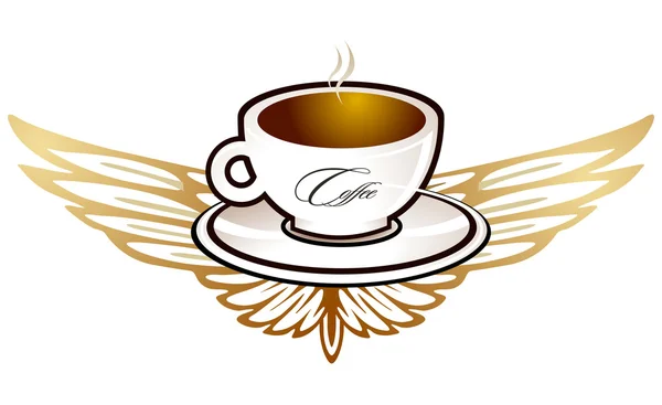 Koffie vliegende vleugel — Stockvector