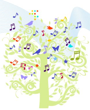 Sheet music tree clipart