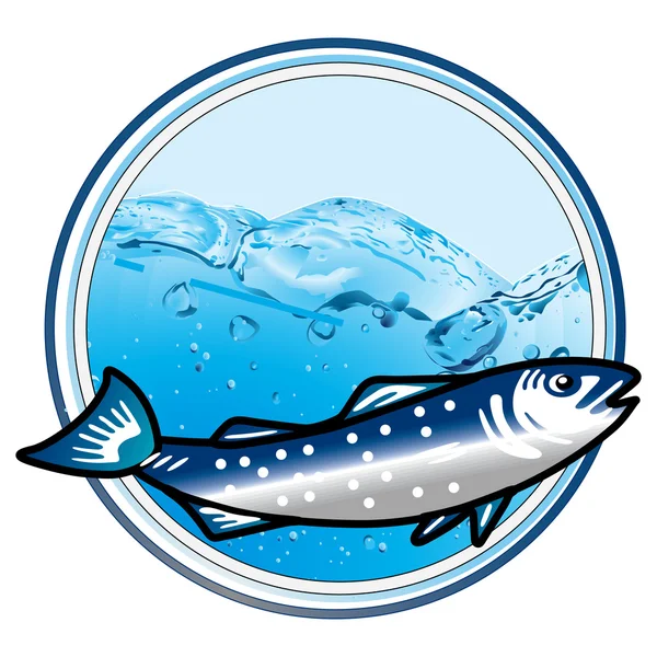 Su altında balık işareti — Stok Vektör