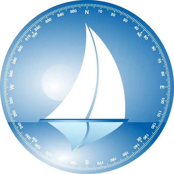 Att segla på en nära räckhåll — Stock vektor