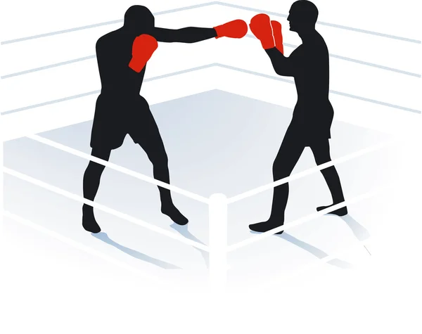 Boxeo, anillo de boxeo — Vector de stock