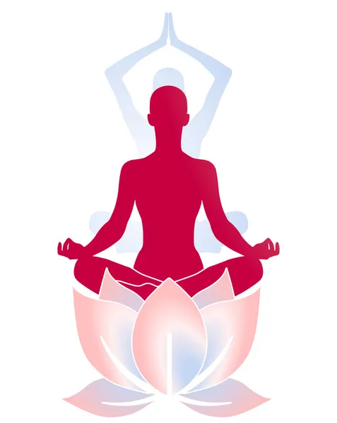 Yoga Lotus — Stok Vektör