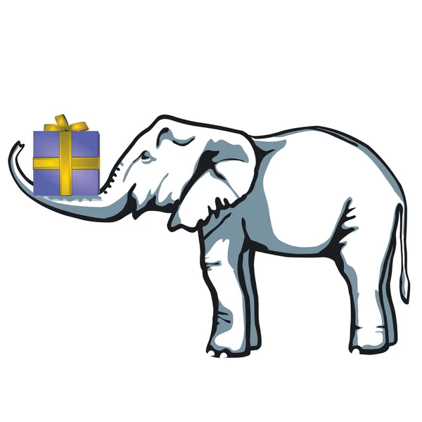 Éléphant présent — Image vectorielle