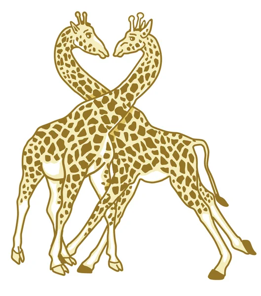 Amor girafa — Vetor de Stock