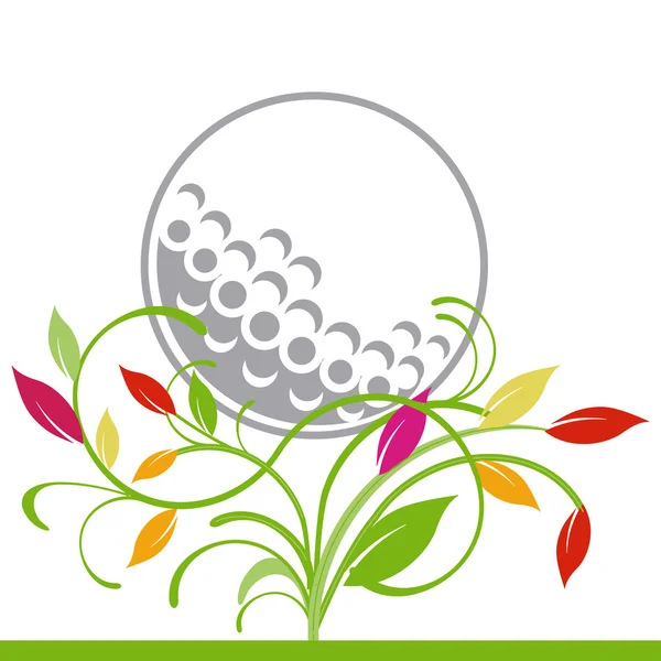 Golf ve sondaki bitki — Stok Vektör