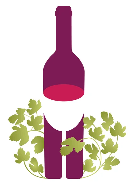 Rött vin, vinblad — Stock vektor