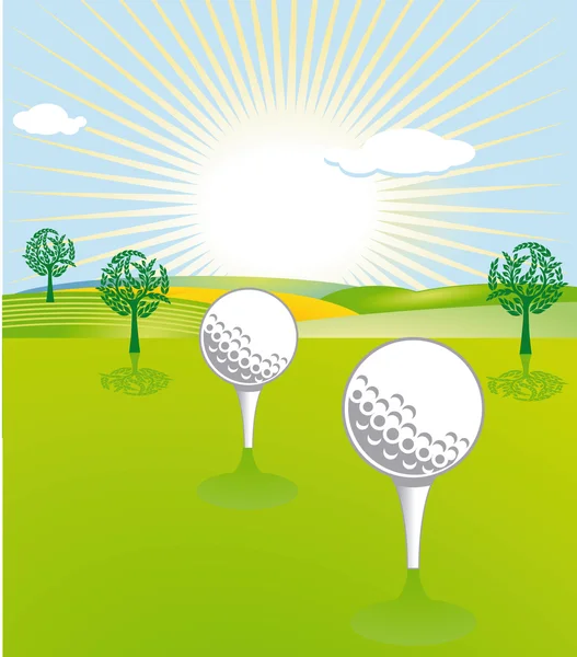 Golf paisaje único — Vector de stock