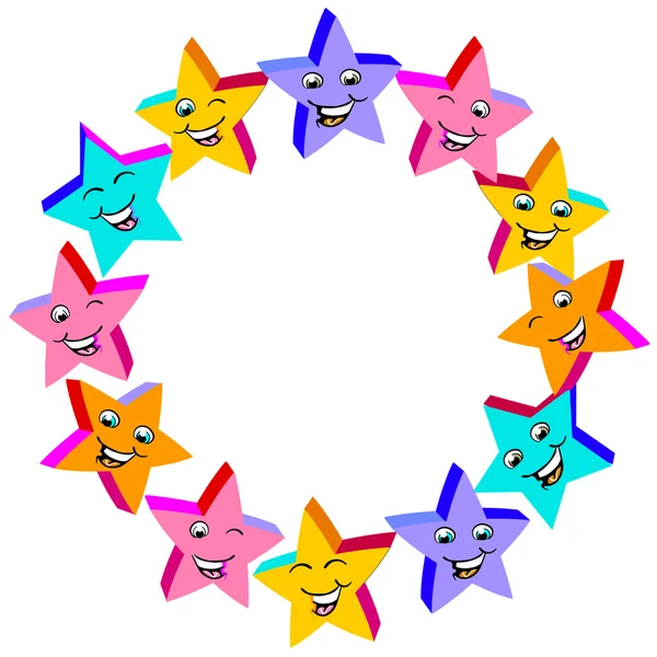 Petites étoiles heureuses — Image vectorielle