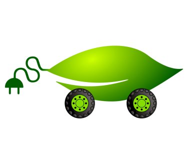 Electric powered car clipart