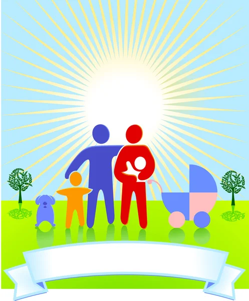 Family to summer — Stock Vector
