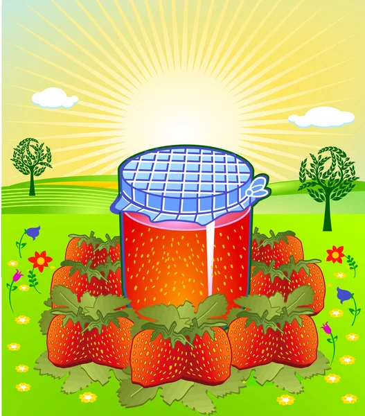 Confiture de fraises — Image vectorielle