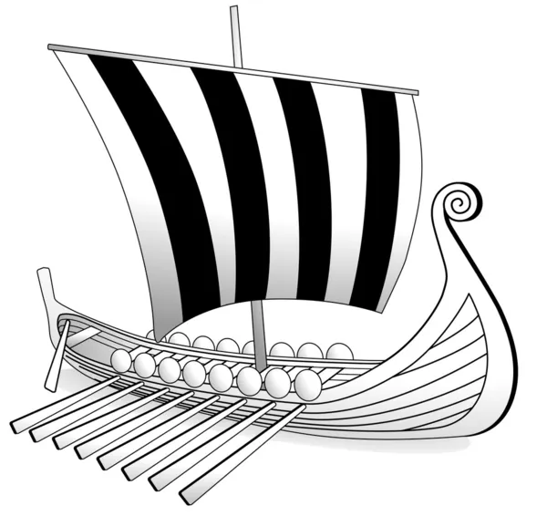 Tekne Viking — Stok Vektör