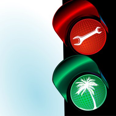 Traffic lights to holiday clipart