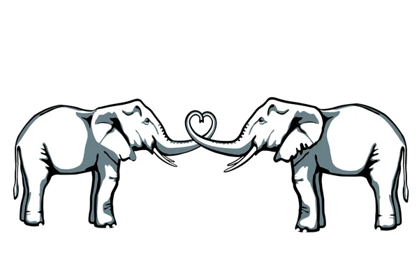 Amore elefante — Vettoriale Stock