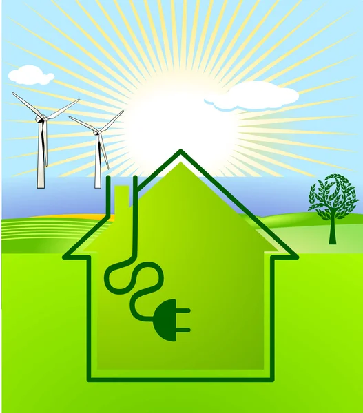 Énergie éolienne-solaire — Image vectorielle