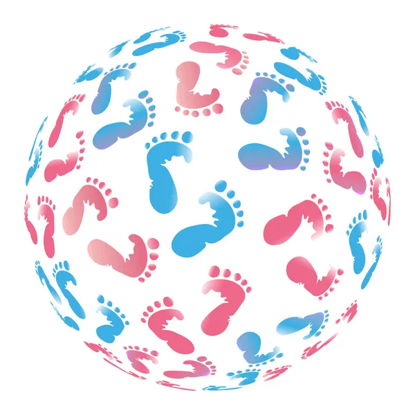 Baby-world footprint — Stock Vector