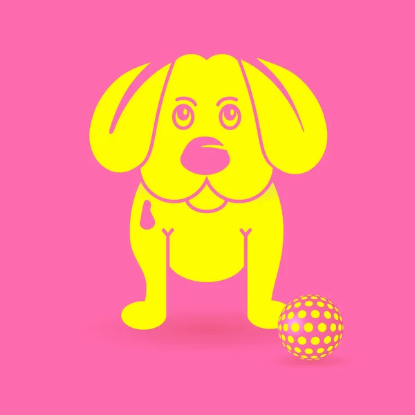 黄色い子犬犬 — ストックベクタ