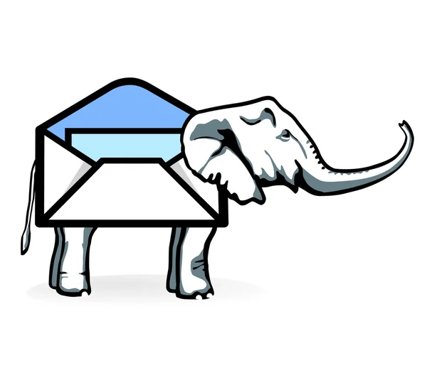 Elephant-Post — Stock Vector