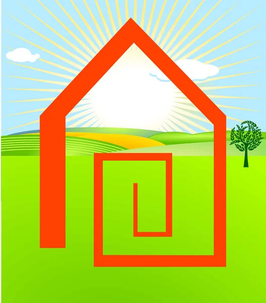 To have a house built — Stock Vector