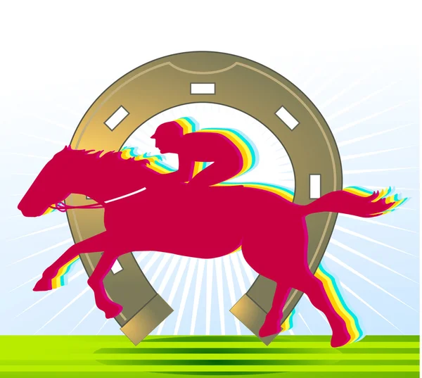 Horse-racing and horseshoe — Stock Vector