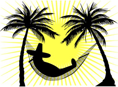 Siesta and hammock clipart