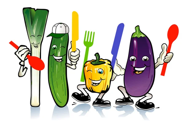 Petits légumes frits — Image vectorielle