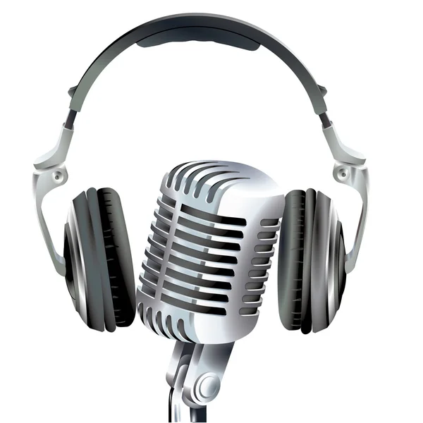 Mikrofon und Kopfhörer — Stockvektor