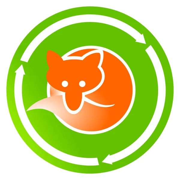 狐狸在绿色标志 — 图库矢量图片