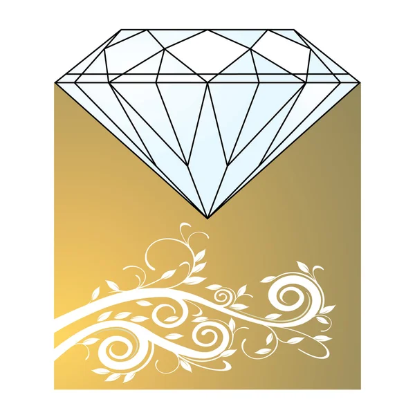 Diamante e ouro — Vetor de Stock