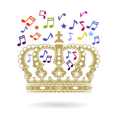 The Crown with sheet music clipart