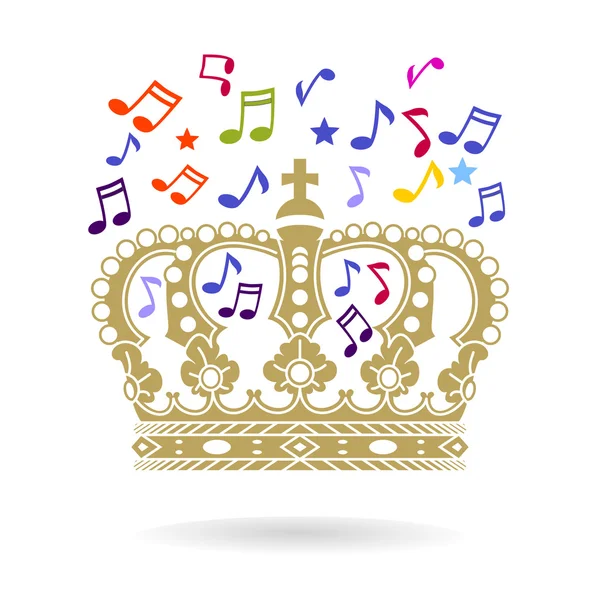 楽譜と王冠 — ストックベクタ