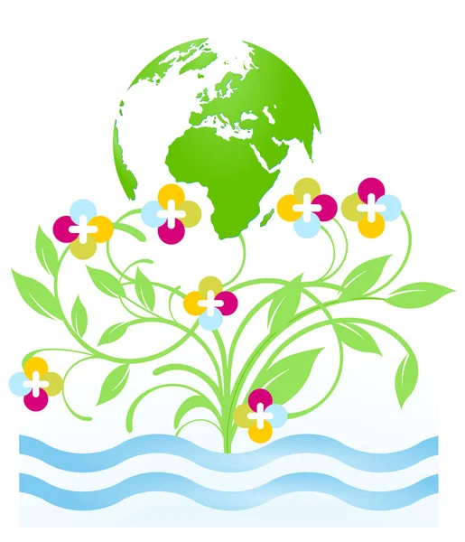 Protection de l'environnement floral — Image vectorielle