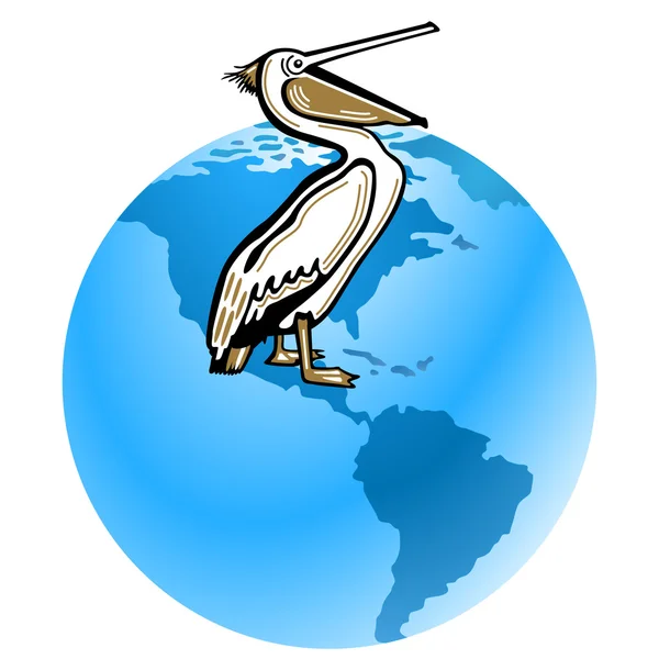 Пелікан забруднення навколишнього середовища — стоковий вектор