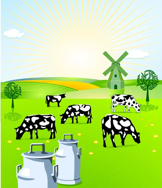 Господарство молочні продукти — стоковий вектор