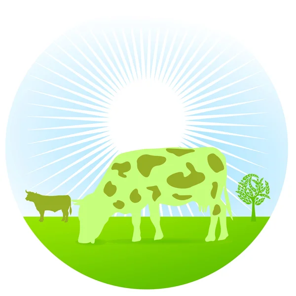 Ökologisierung der Kuh — Stockvektor