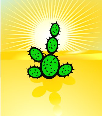 Desertification and cactus clipart