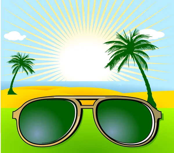 Férias e óculos de sol —  Vetores de Stock