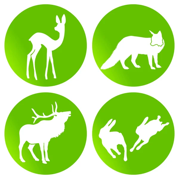 Fauna selvatica verde — Vettoriale Stock