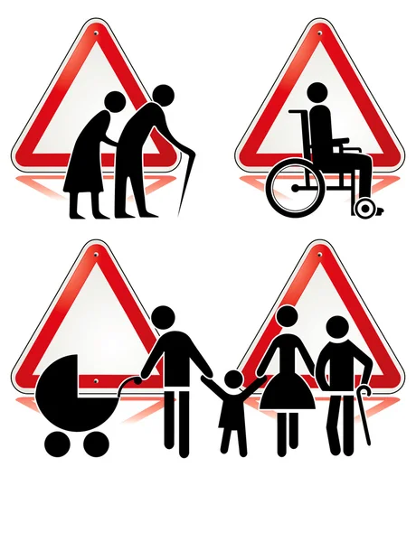 Samling av handikapp tecken — Stock vektor