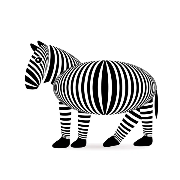 Zebra op witte achtergrond — Stockvector