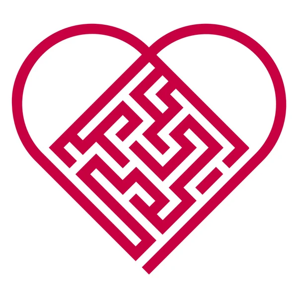 Labirintus szív — Stock Vector